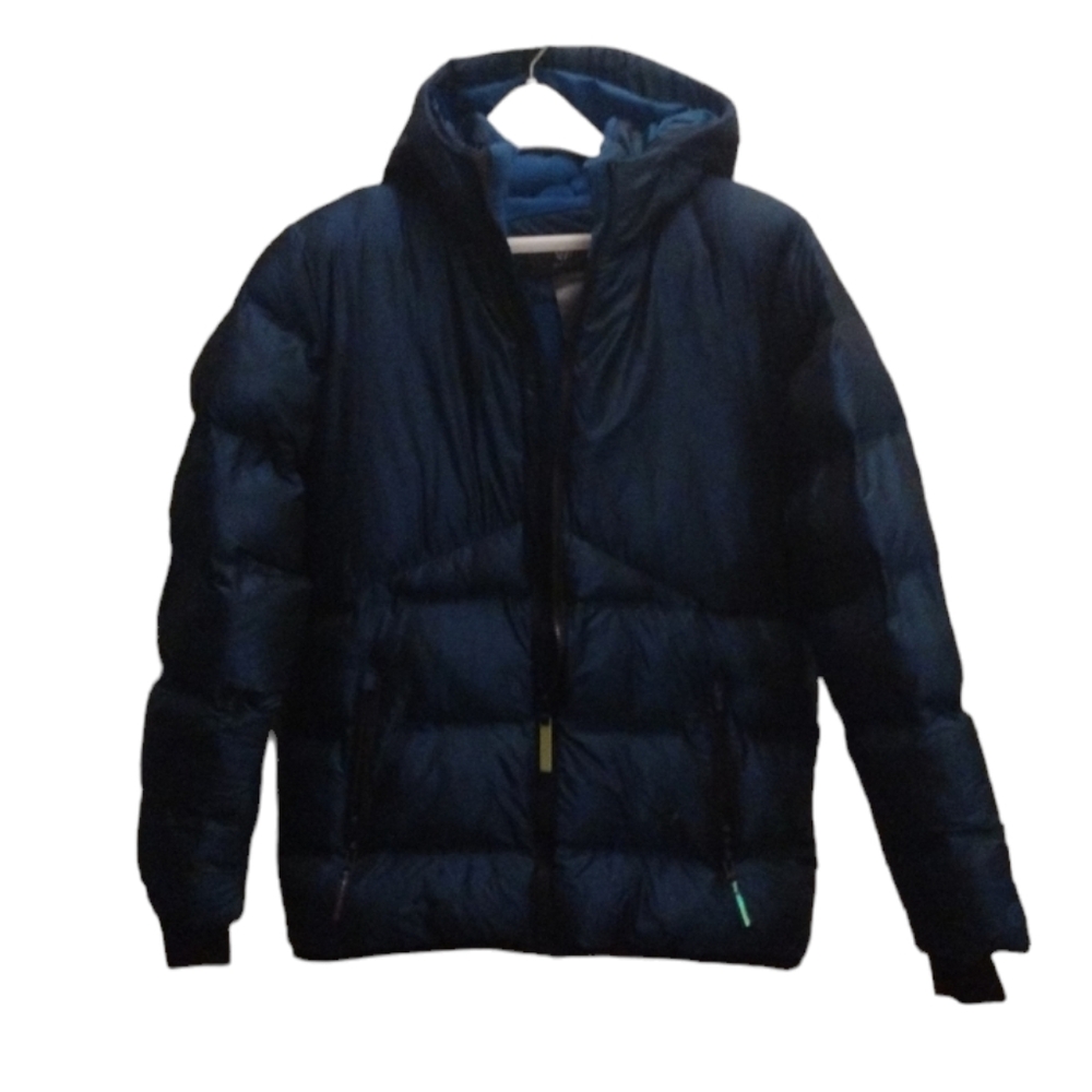 Metalic blue Champion puffer jacket boys size Larger 12 - 14